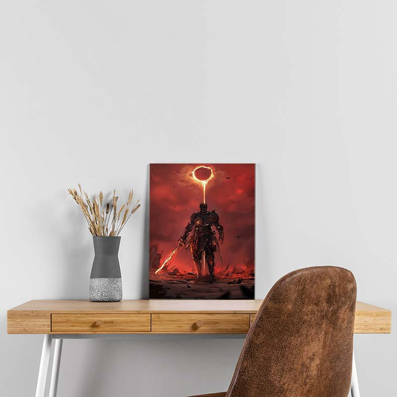 تابلو شاسي کارنيکا طرح دارک سولز Dark Souls کد 70861 مجموعه 4 عددی