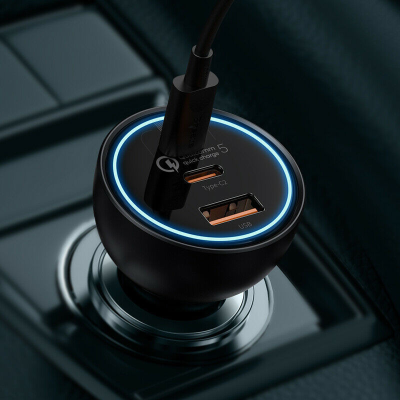شارژر فندکی 160 وات باسئوس مدل TZCCZM-0G به همراه کابل USB-C
