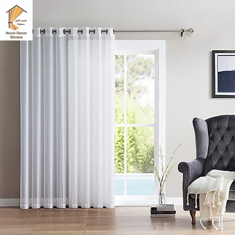پرده پانچ نوین دکور سیلوانا مدل حریر 3 سایز 280x300 سانتی‌متر