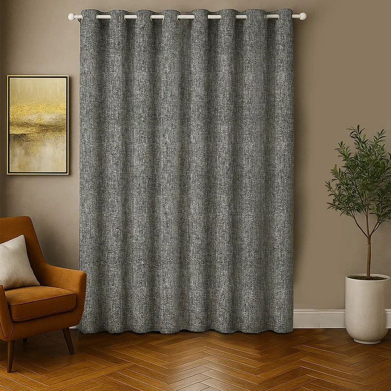پرده پانچ نوین دکور سیلوانا مدل کتان تسلا 3 سایز 280x300 سانتی‌متر
