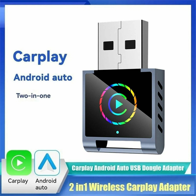 کارپلی و اندروید اتو مدل Wireless CarPlayAndroid Auto Q1BD به همراه مبدل USB به USB-C