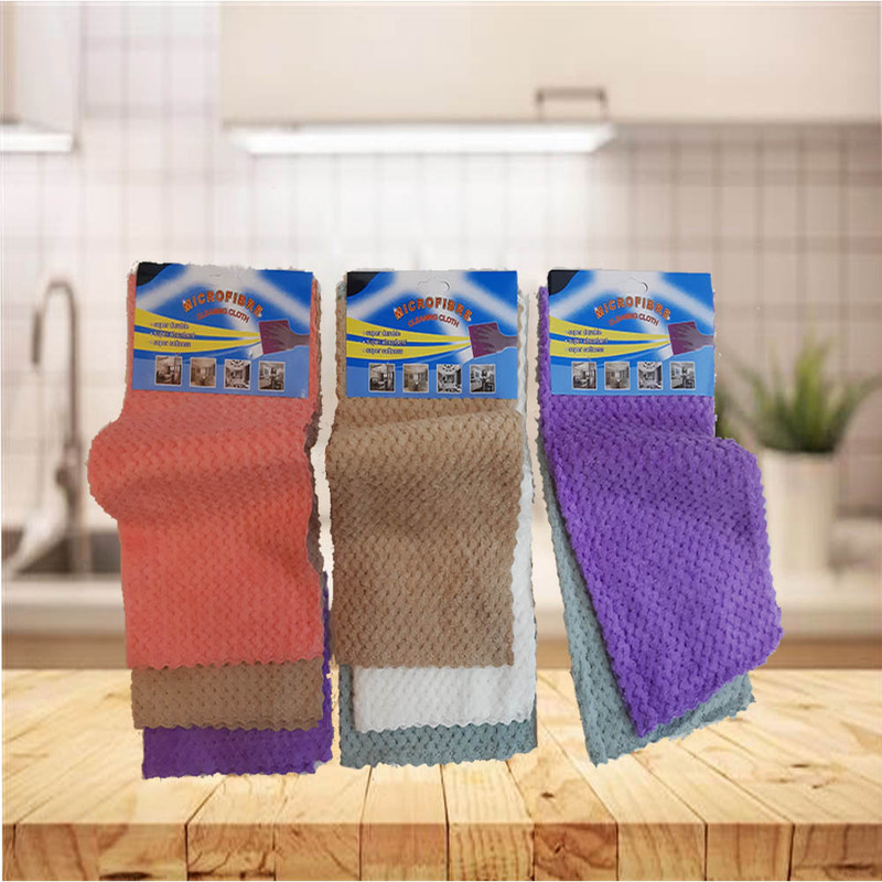 دستمال آشپزخانه مدل حوله ای مجموعه 3 عددی
