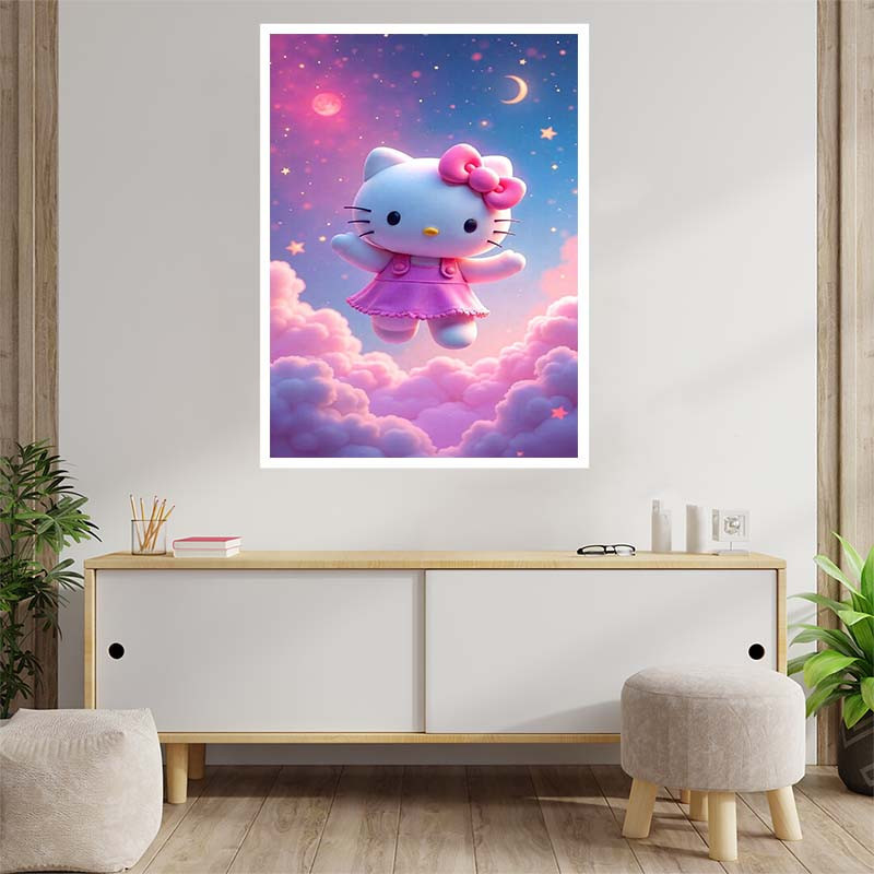 پوستر کارنيکا طرح هلو کیتی hello kitty کد 57058 مجموعه 8 عددی