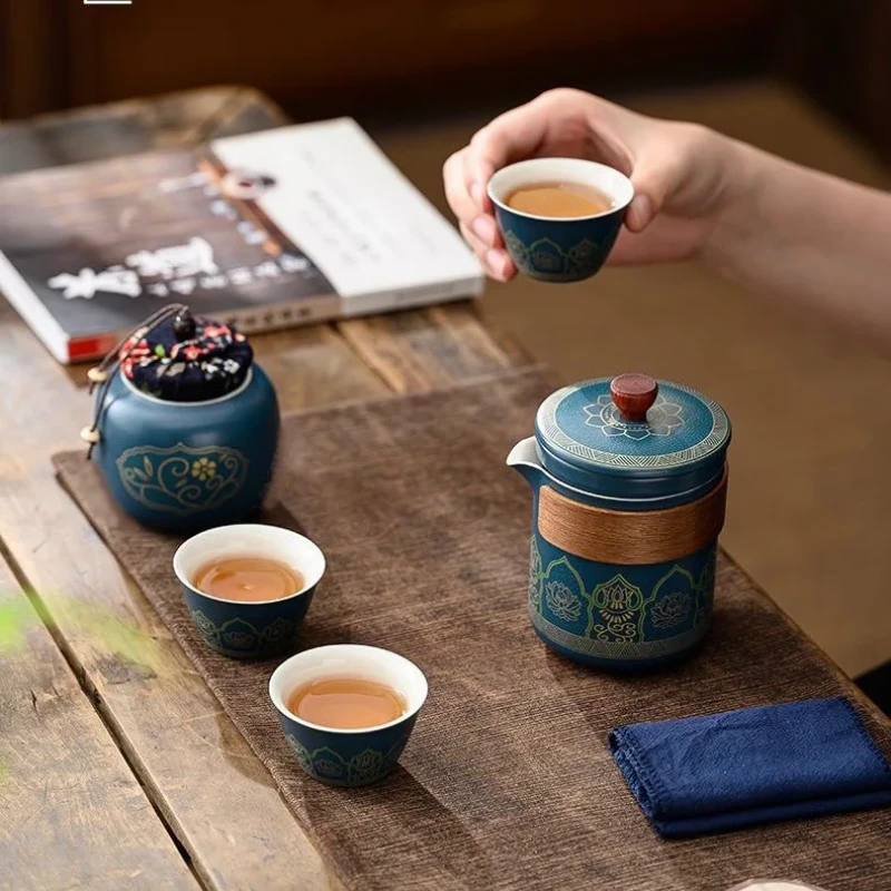 سرویس چای خوری 8 پارچه 3 نفره اشن مدل Herbal Tea طرح سنتی