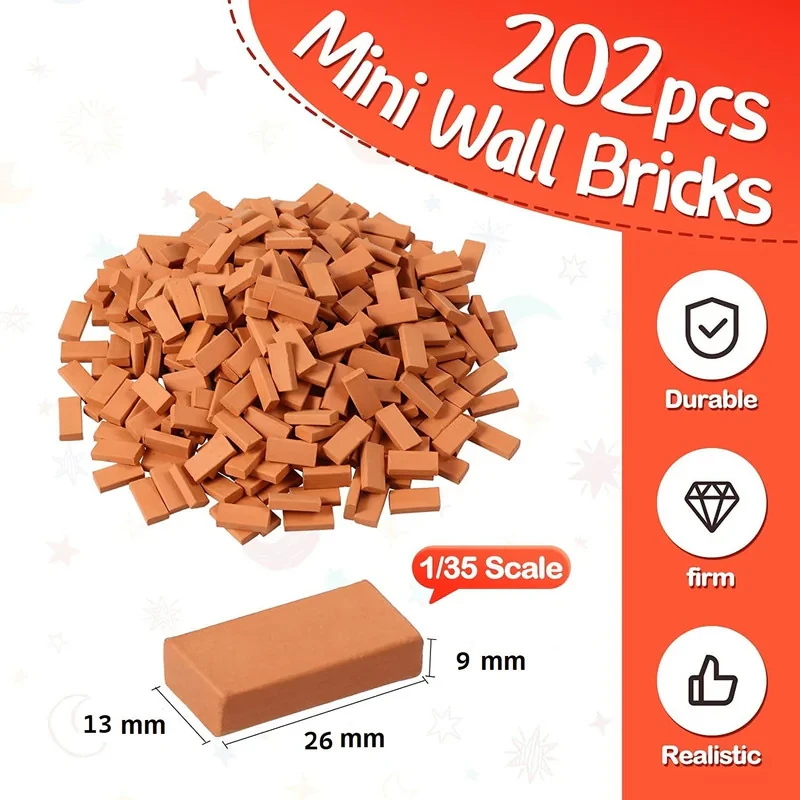 ساختنی مدل آجر مینیاتوری سرامیکی کد ceramic202 بسته 202 عددی