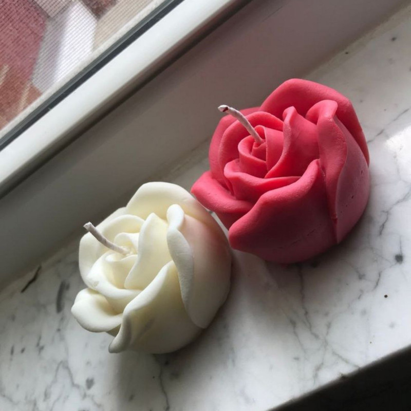 شمع مدل گل رز بسته 2 عددی