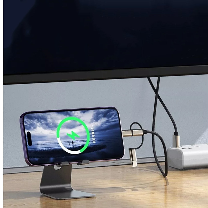 کابل تبدیل HDMI به لایتنینگ  microUSB USB-C یسیدو مدل HM14 طول 2 متر