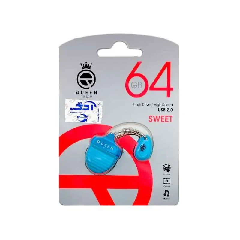 فلش مموری کوئین تک مدل SWEET PLUS ظرفیت 64 گیگابایت مقاوم در برابر آب، ضربه، خش، اثر انگشت و گرد و غبار