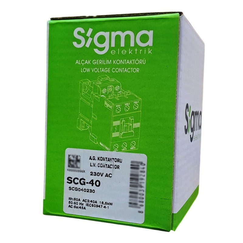 کنتاکتور 40 آمپر سه فاز سیگما کد SCG-40