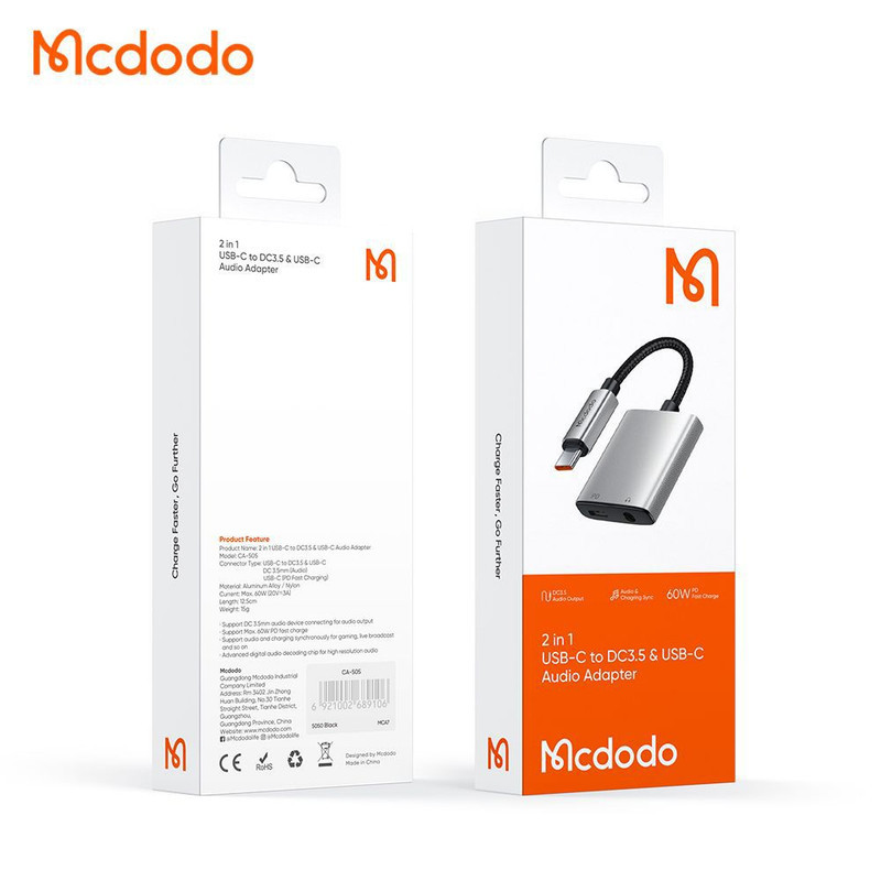 مبدل USB-C به USB-CAUX مک دودو مدل CA-505