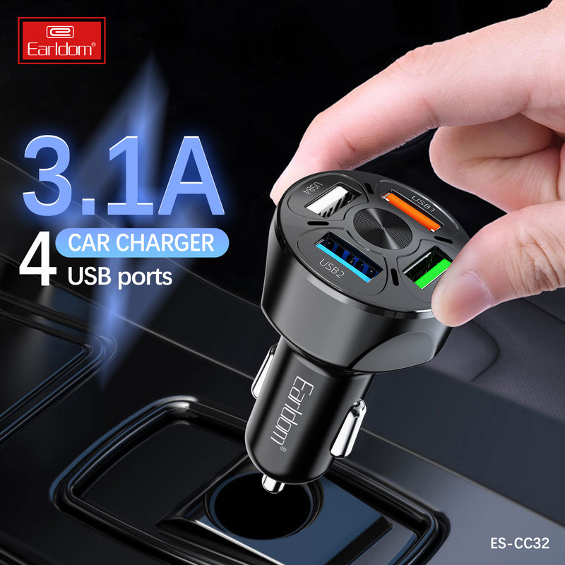 شارژر فندکی 18 وات ارلدام مدل 4USB CAR CHARGER