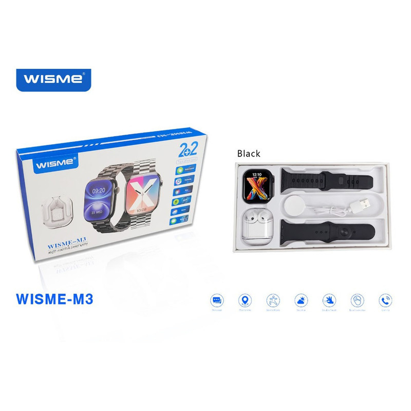ساعت هوشمند ۴۹ میلی متری ویسمی مدل WISME-M3 به همراه هدفون