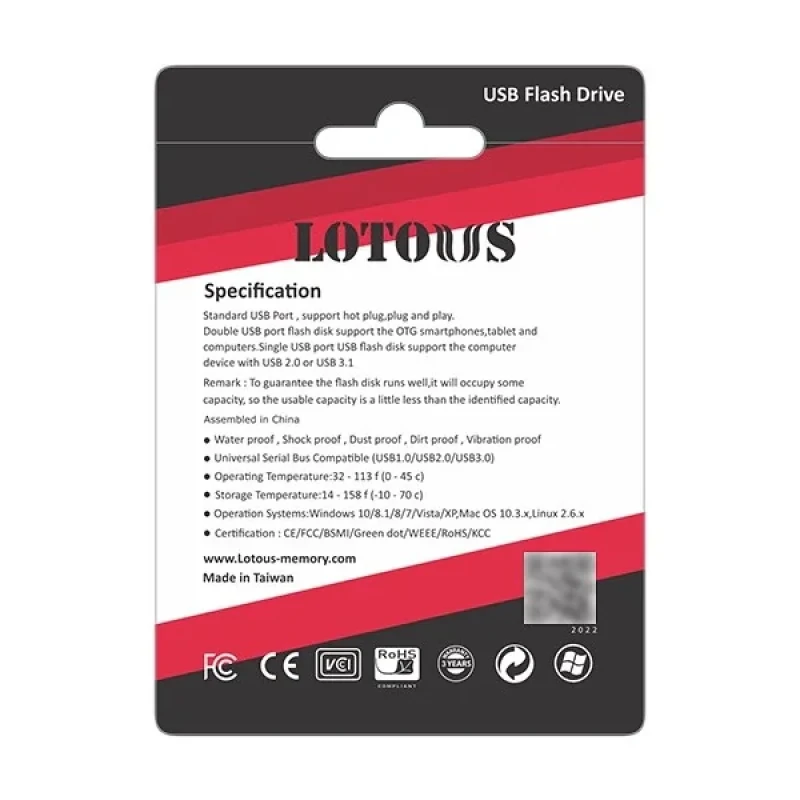 فلش مموری لوتوس مدل L-806 ظرفیت 32 گیگابایت بارابط USB2.0