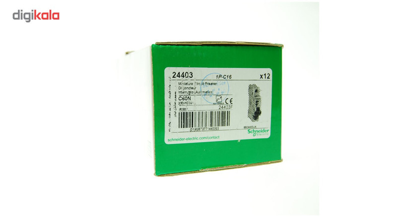 بسته 12 عددی فیوز مینیاتوری تک پل 16 آمپر اشنایدر الکتریک سری C60N مدل24403
