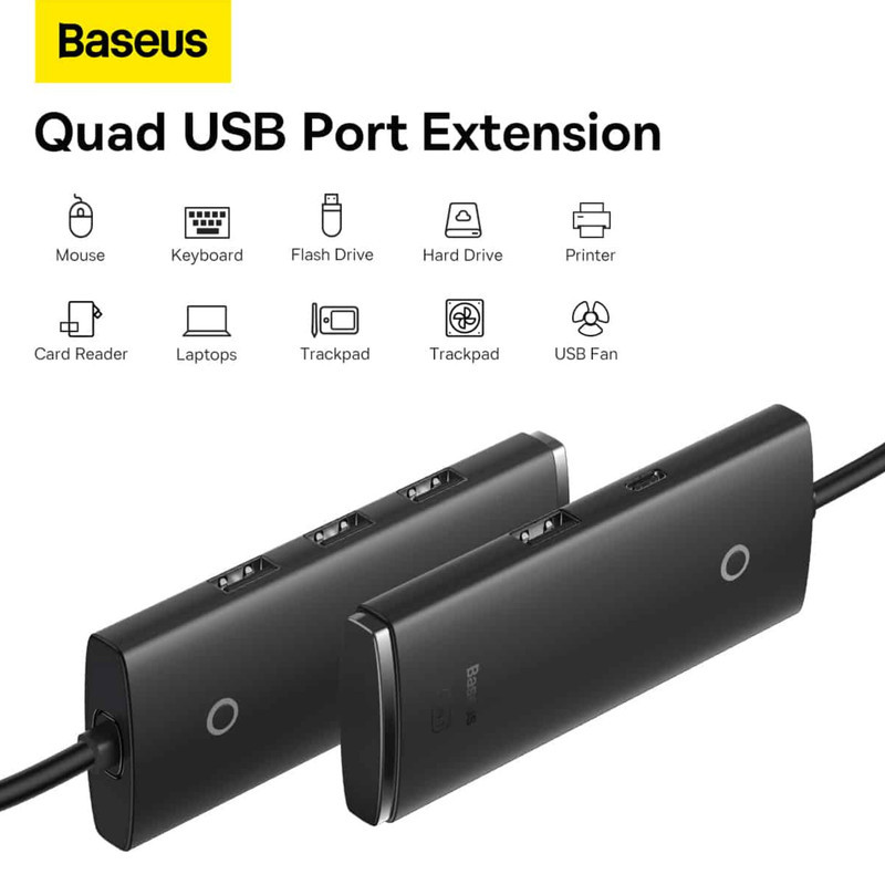 هاب 4 پورت USB2 بیسوس مدل BS-OH094 25cm