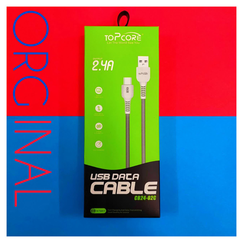 کابل تبدیل USB به USB_C تاپ‌‌کور مدل فست شارژ طول 1 متر