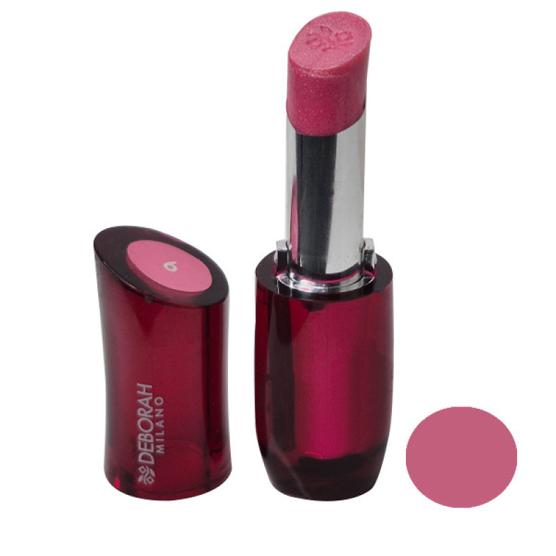 رژ لب جامد براق دبورا مدل Rossetto رنگ صورتی شماره 6