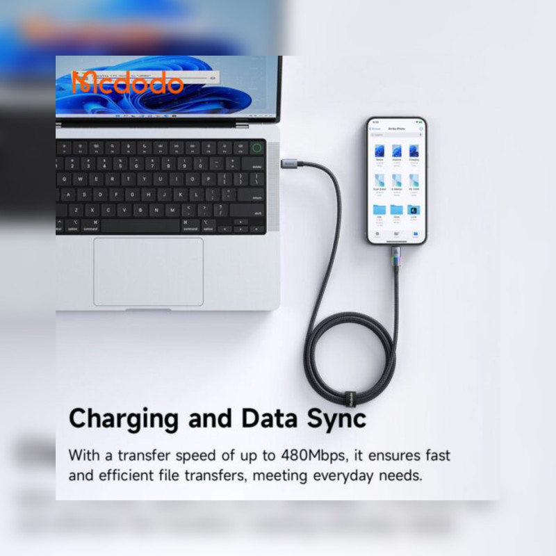 کابل usb-c مک دودو مدل ca-8200 100w طول ۱.۲متر