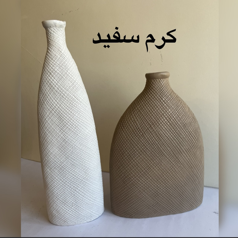 گلدان دکوری مدل حصیری مجموعه ۲ عددی