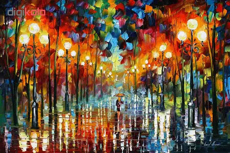 تابلو شاسی سری نقاشی های زیبا مدل شب بارانی کد 492