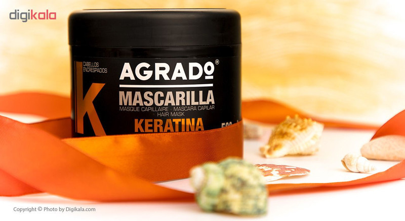 ماسک مو آگرادو مدل Keratina حجم 500 میلی لیتر به همراه شامپو مو مدل Keratin حجم 400 میلی لیتر