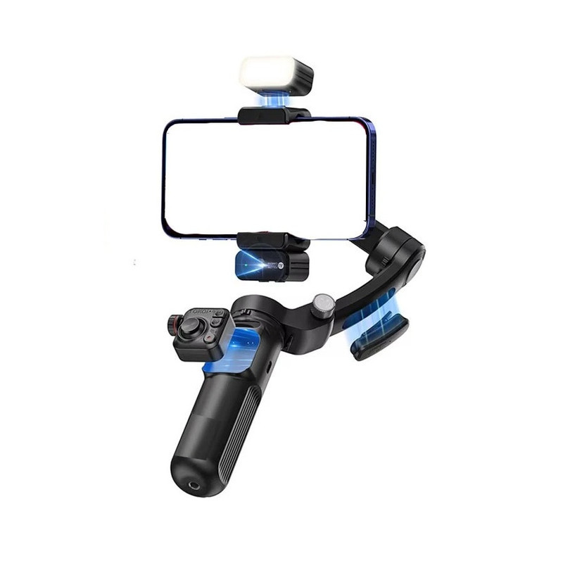 گیمبال و استابیلایزر هوشمند توکی مدل M03 AI 3-Axis به همراه دوربین دنبال کننده و میکروفون و فلش