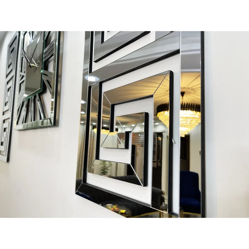 ساعت دیواری اِلِنسی مدل Harper کد 60cm به همراه تابلو آینه