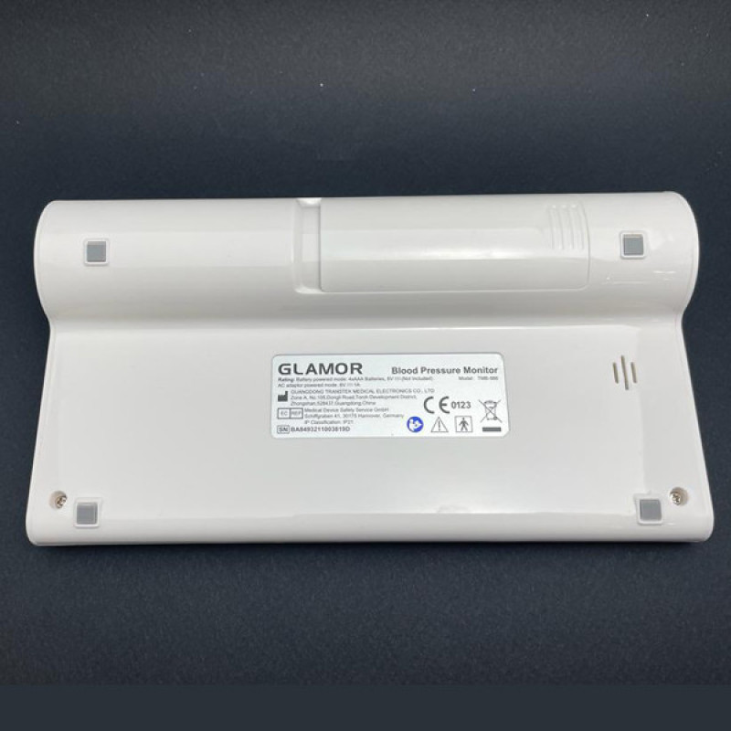 فشارسنج دیجیتالی بازویی گلامور مدل TMB-986 با صفحه نمایش بزرگ، حافظه 120 عددی، تشخیص ضربان قلب نامنظم، خاموشی خودکار، اعلان صوتی و منبع تغذیه برق و باتری