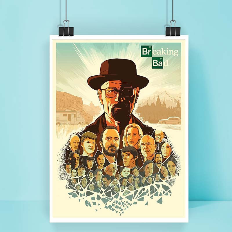 پوستر کارنيکا طرح بریکینگ بد Breaking Bad کد 96093 مجموعه 8 عددی