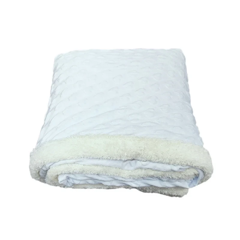 پتو 1 نفره مدل کریستال قلبی پشت تدی سایز 220x160 سانتی‌متر