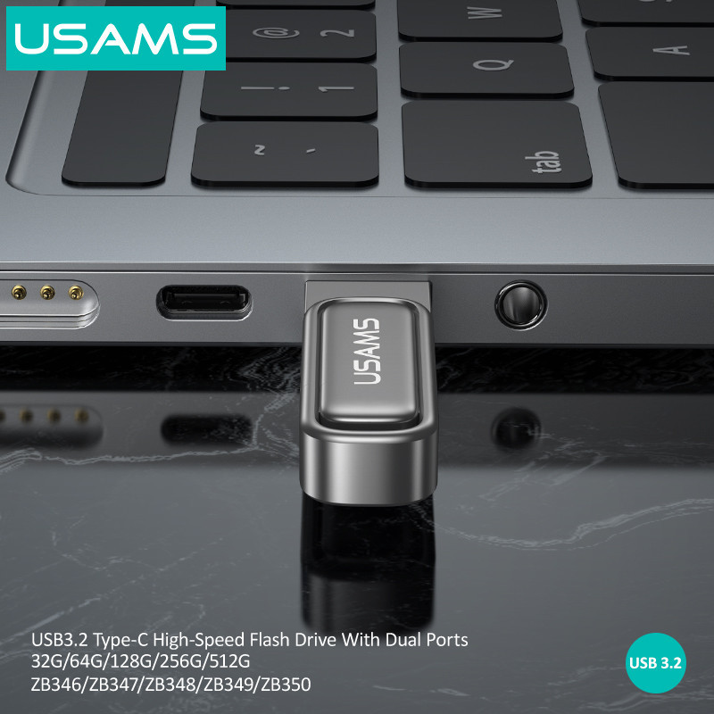 فلش مموری یوسمز مدل zb348 ظرفیت 128 گیگابایت با رابط usb-C