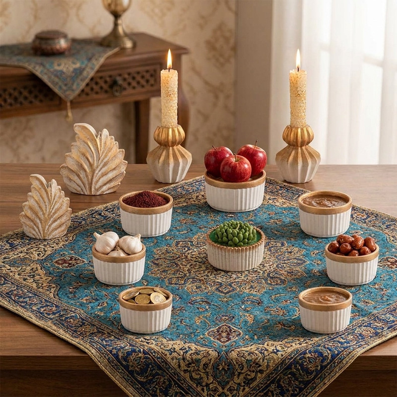 مجموعه ظروف هفت سین ۱۳ پارچه مدل رویال