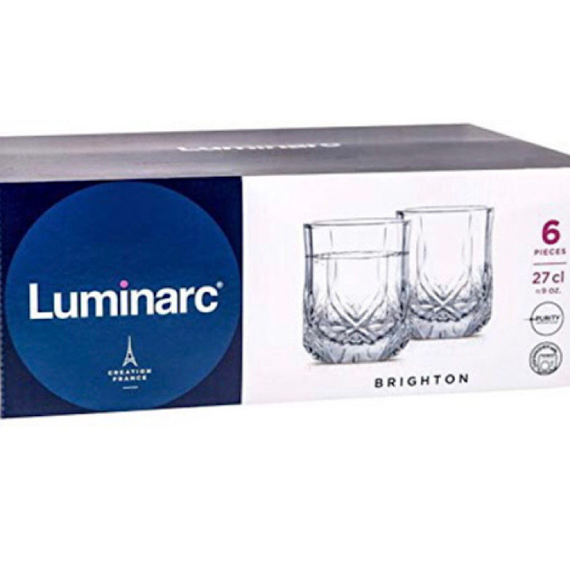 لیوان لومینارک مدل برایتون کد 27CL بسته 6 عددی