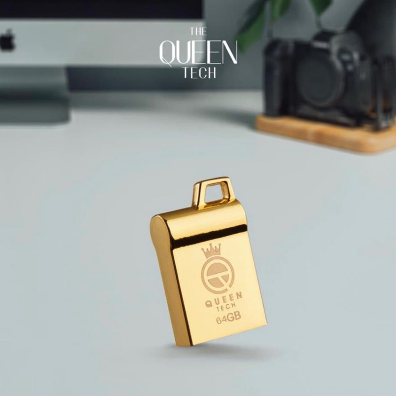 فلش مموری کوئین تک Marvel ظرفیت 64 گیگابایت، رابط USB 2.0، بدنه فلزی مقاوم ضد آب و ضد شوک، طراحی فشرده و بند دار، سرعت انتقال 30 مگابایت بر ثانیه، سازگار با کامپیوتر، لپ‌تاپ، تبلت و گوشی موبایل