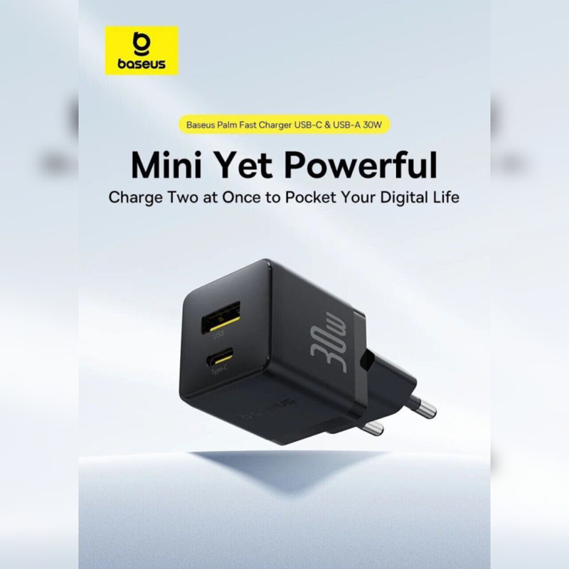 شارژر دیواری 30 وات بیسوس مدل Palm 30W  به همراه کابل USB-C