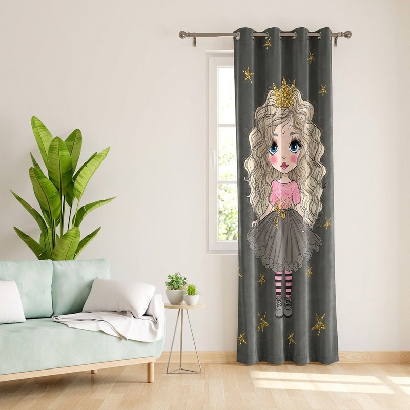 پرده مدل دختر مخمل پانچی کد 1003 سایز 140x280 سانتی متر