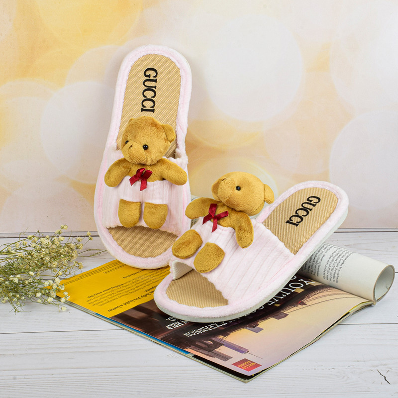 دمپایی حوله ای زنانه مدل TEDDY Bear PK.2986