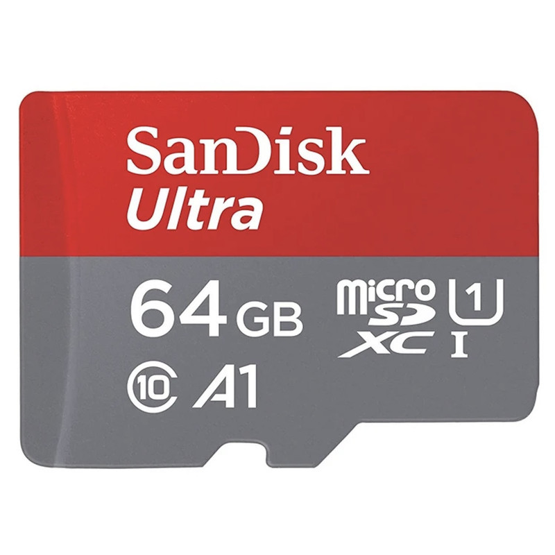 کارت حافظه microSDHC سن دیسک مدل Ultra A1 کلاس 10 استاندارد UHS-I سرعت 100MBps ظرفیت ۶۴ گیگابایت به همراه آداپتور SD