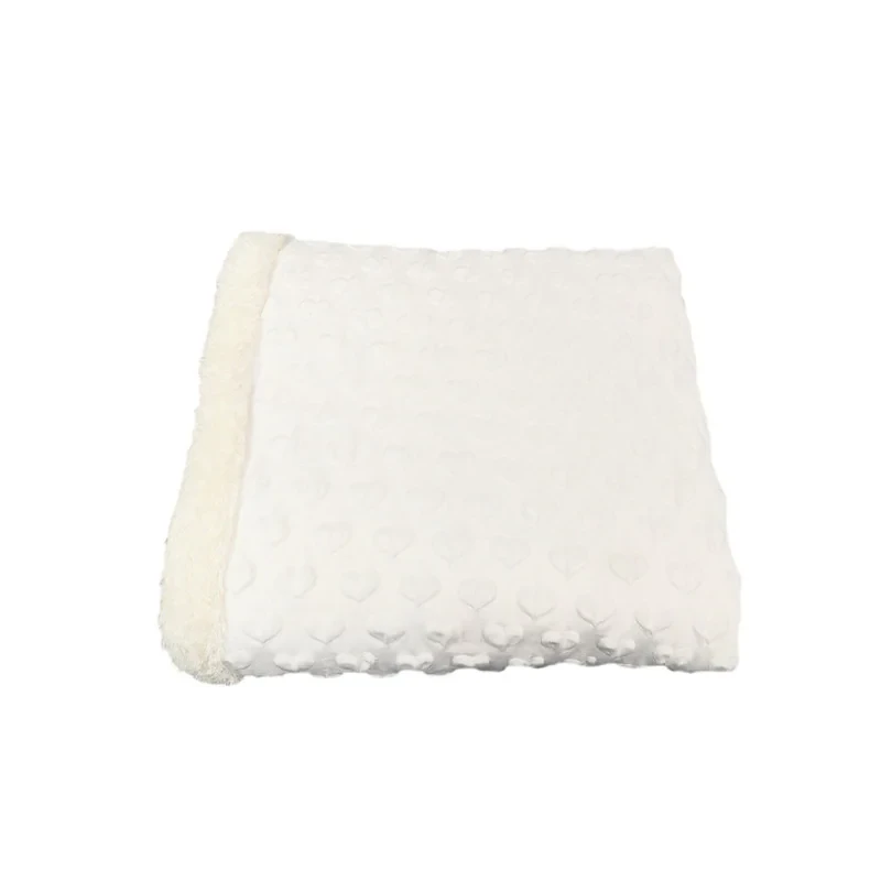 پتو دو لایه 1 نفره مدل  کریستال قلبی پشت تدی  سایز 220x160 سانتی‌متر