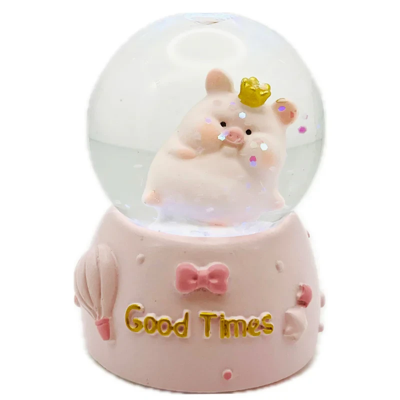 گوی چراغ‌دار مدل  Good Times طرح بچه خوک تاج به سر کد B1623.15
