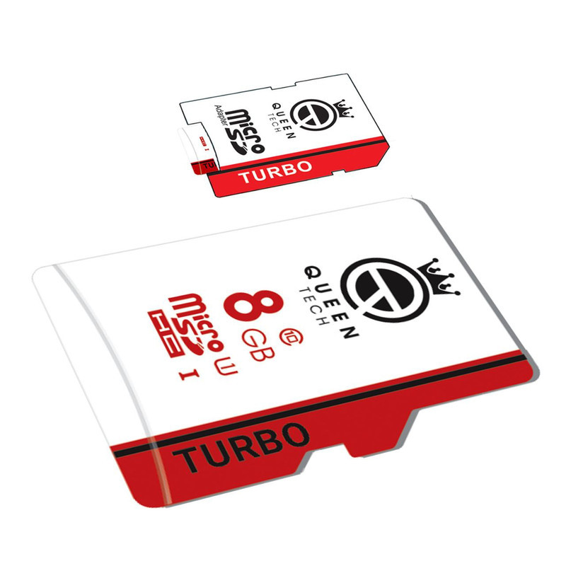 کارت حافظه MicroSDHC کوئین تک مدل TURBO-667X کلاس 10 استاندارد U1 سرعت 100MBS ظرفیت 8 گیگابایت به همراه آداپتور SD