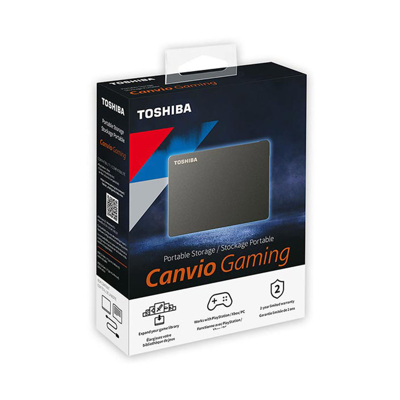 هارد اکسترنال توشیبا مدل Canvio Gaming ظرفیت دو ترابایت دارای رابط USB Type-A 3.2