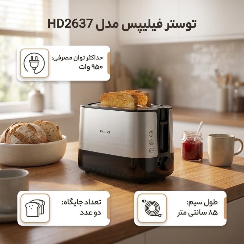 توستر فیلیپس مدل HD2637