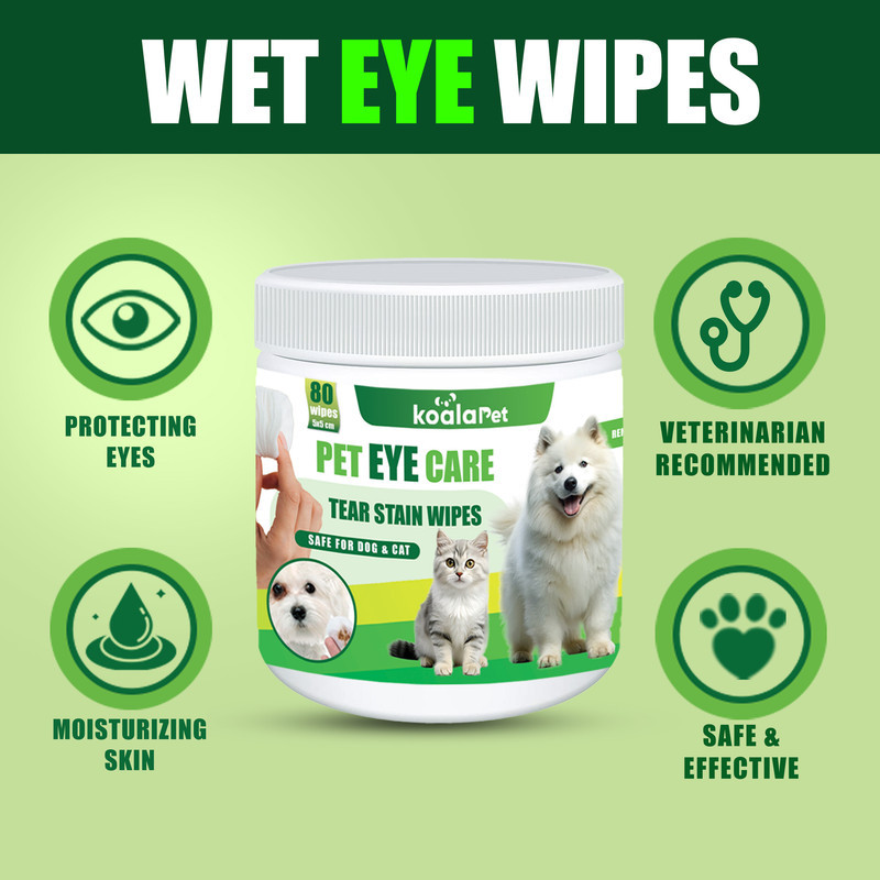 دستمال مرطوب و سواب مرطوب سگ و گربه مخصوص اطراف چشم کوالاپت مدل EYE02 بسته دو عددی