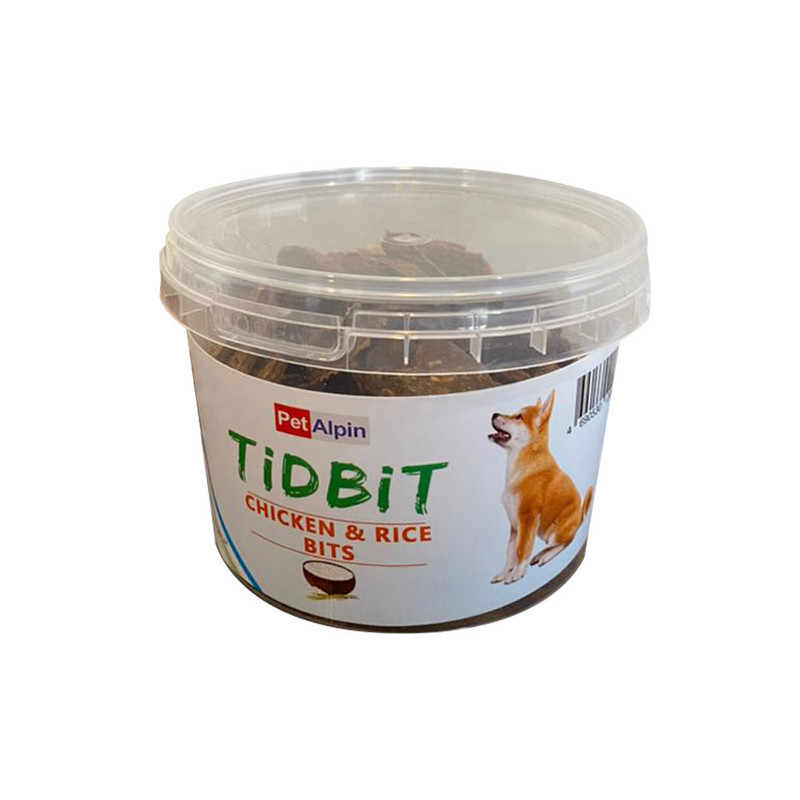 غذای تشویقی سگ تیدبیت مدل CHICKEN& RICE BITS وزن 180 گرم