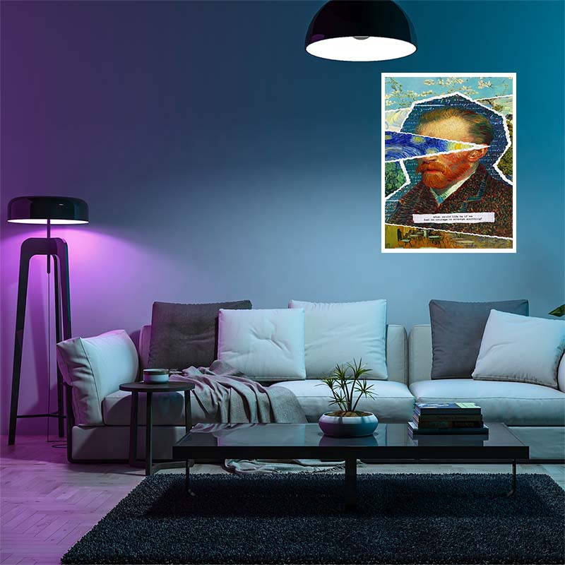 پوستر کارنيکا طرح شب پرستاره فانتزی ون‌گوگ Fantasy Starry Night Van Gogh کد 51303 مجموعه 8 عددی