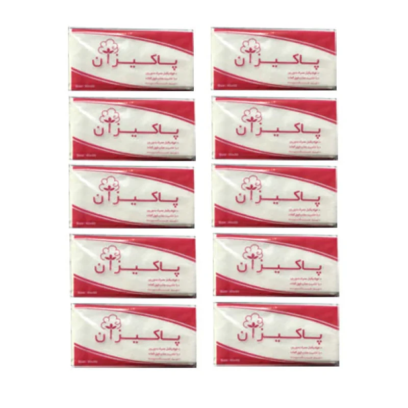 حوله یکبار مصرف پاکیزان مدل RD سایز 40x80 سانتی‌ متر مجموعه 10 عددی