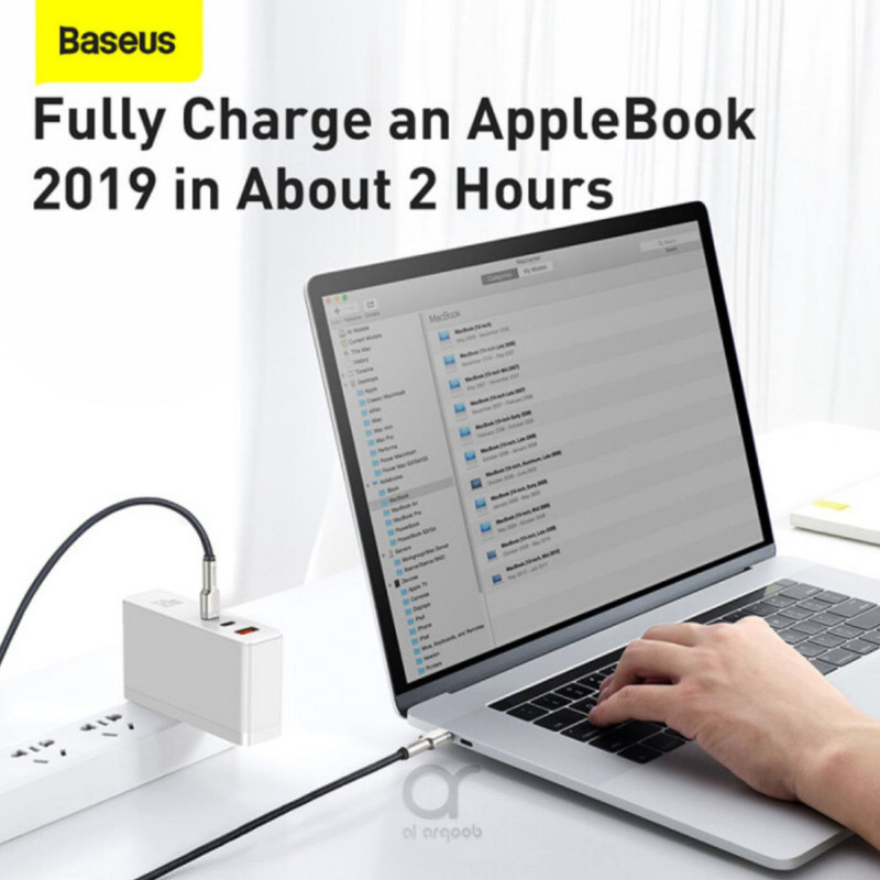 کابل تبدیل USB-C باسئوس مدل Metal Series 100W طول 2 متر