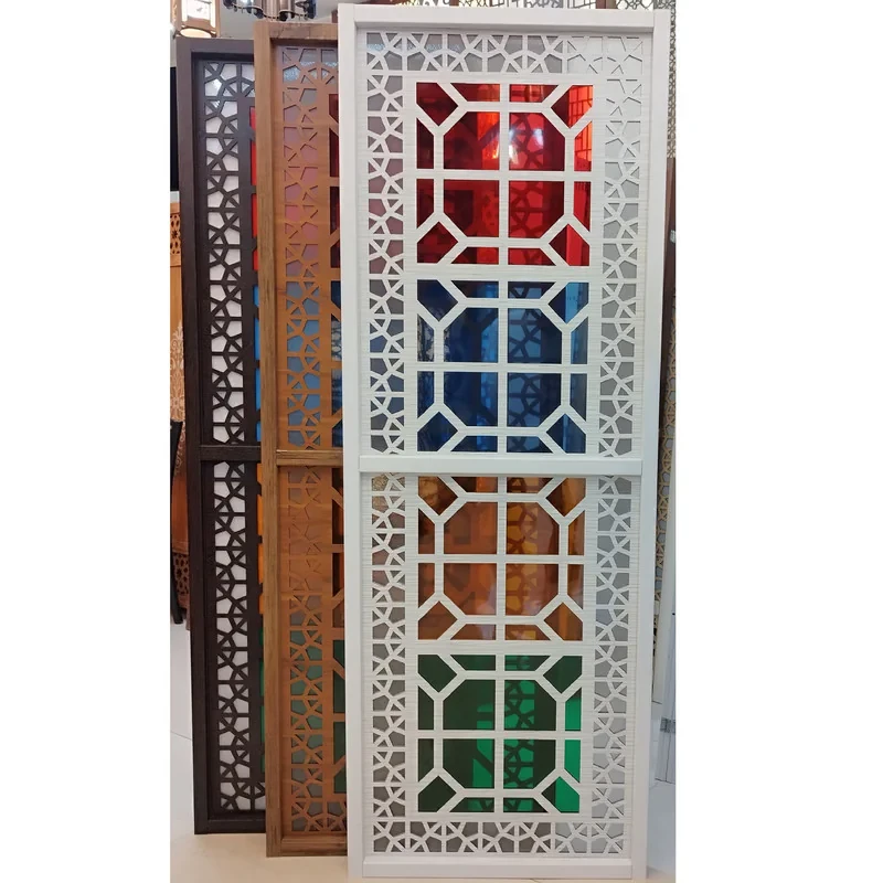 پارتیشن مدل پاراوان ثابت شیشه رنگی کد PRSTG4C