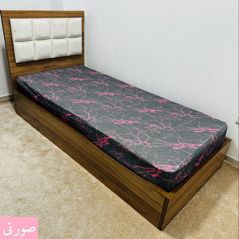 ملحفه ناتوسا مدل کشدار ماربل یک نفره سایز 200x90 سانتی متر